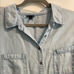 Torrid Light Blue Button-Up Blouse